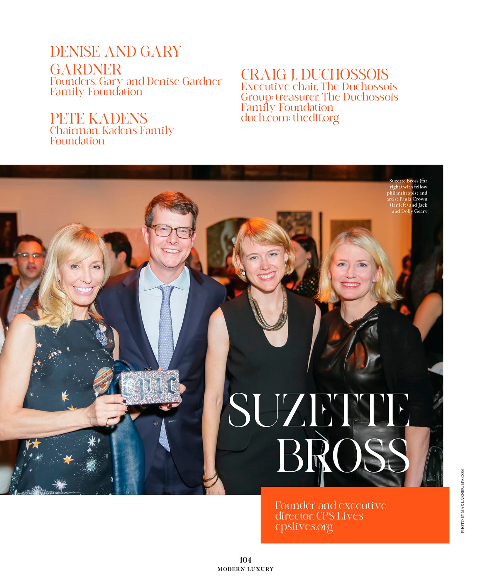 Suzette Bross, Modern luxury, cps lives, j.b. pritzker, chicago public schools