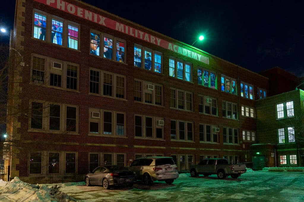 Jeff Phillips, Phoenix Military Academy, CPS Lives, Chicago Art, Nonprofit, School, Projections, Photography, contemporary art, chicago public schools